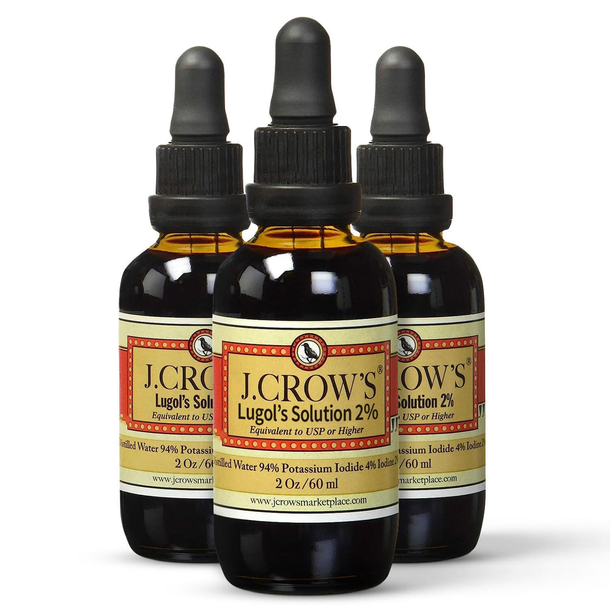 J. CROW'S Lugol's Iodine Solution 2% front view