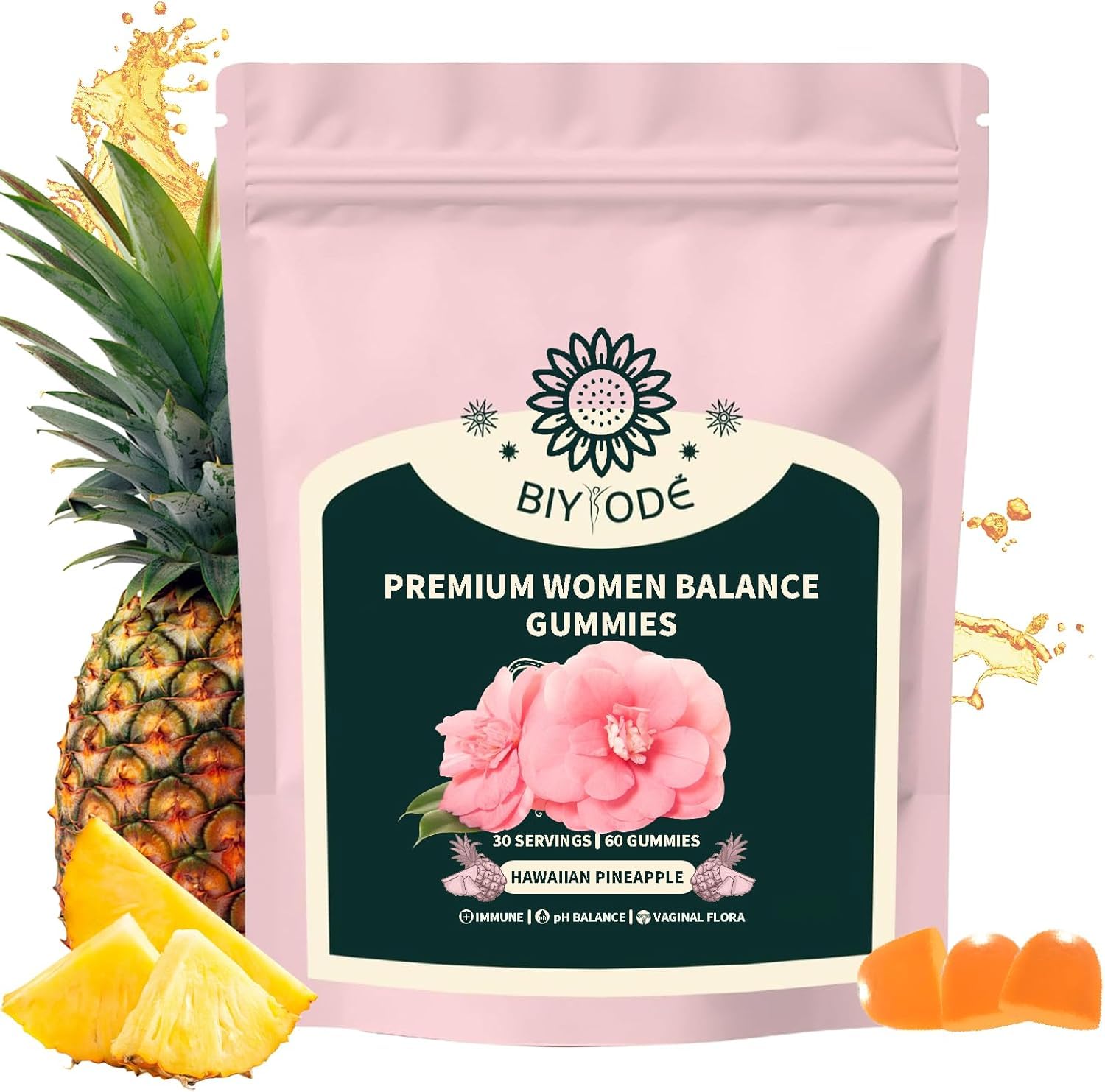 J-PRQ Feminine Balance Gummies bottle front view with 60 gummies