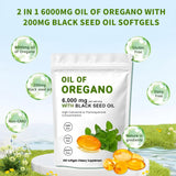 J-PRQ Oregano Oil & Black Seed Oil Softgels close-up of softgels