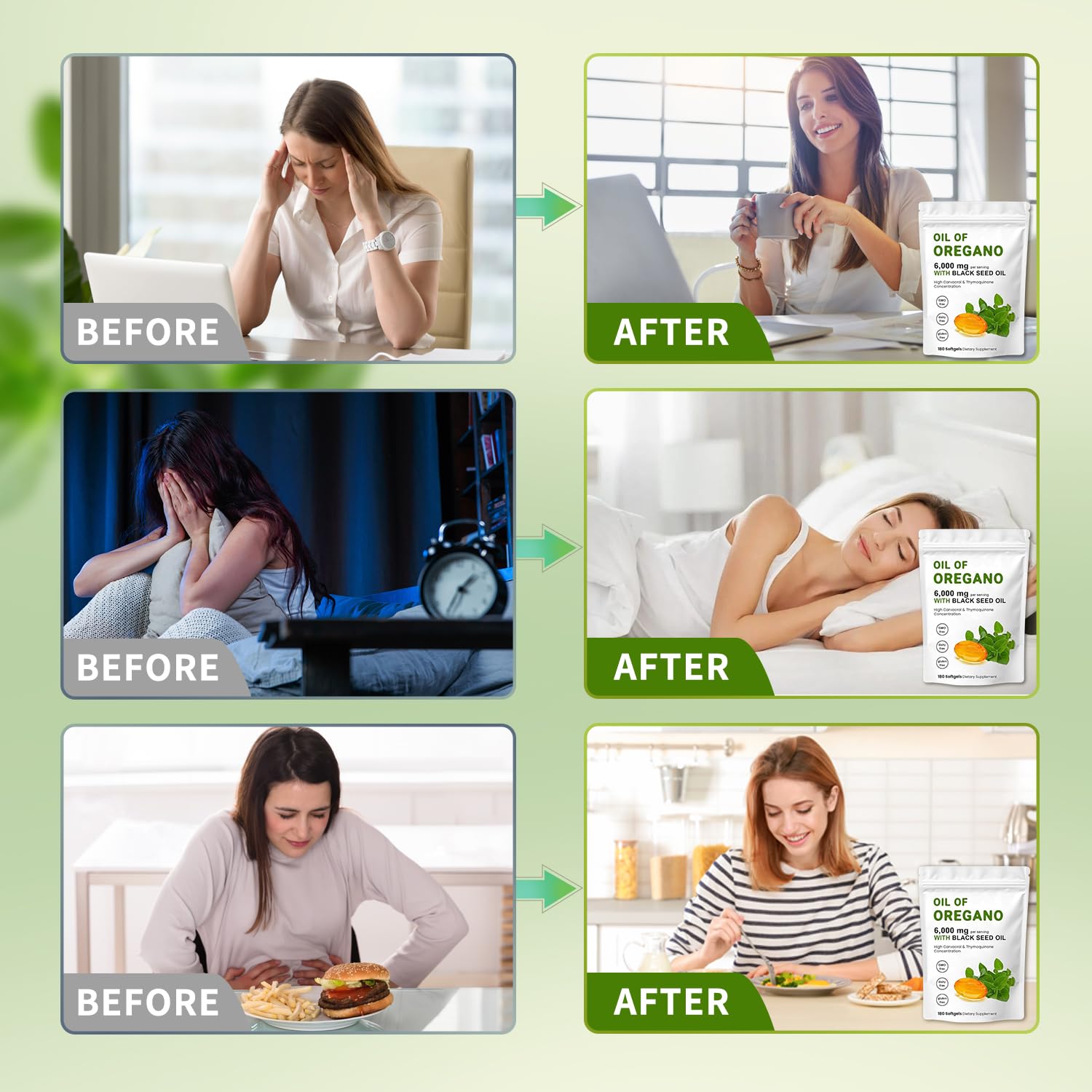 J-PRQ Oregano Oil & Black Seed Oil Softgels with herbal ingredients
