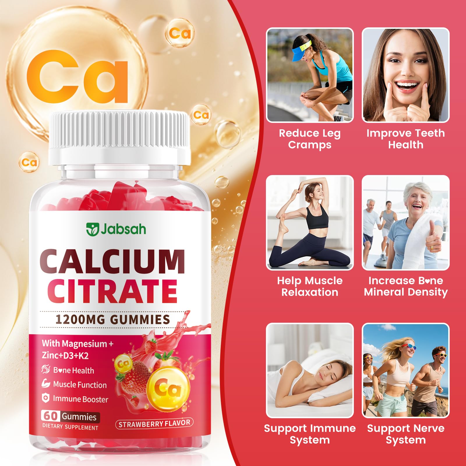 Jabsah Calcium Citrate Gummies side view