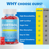 Jabsah Cortisol Supplements bottle with a measuring spoon