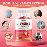 Jabsah L-Lysine Gummies 1000mg gummies on a table