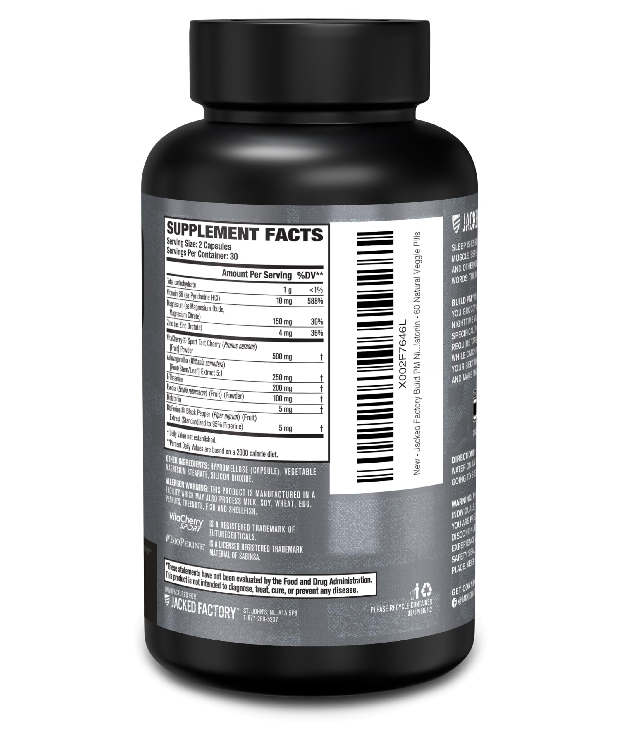Jacked Factory Build PM Sleep Supplement 85g side view