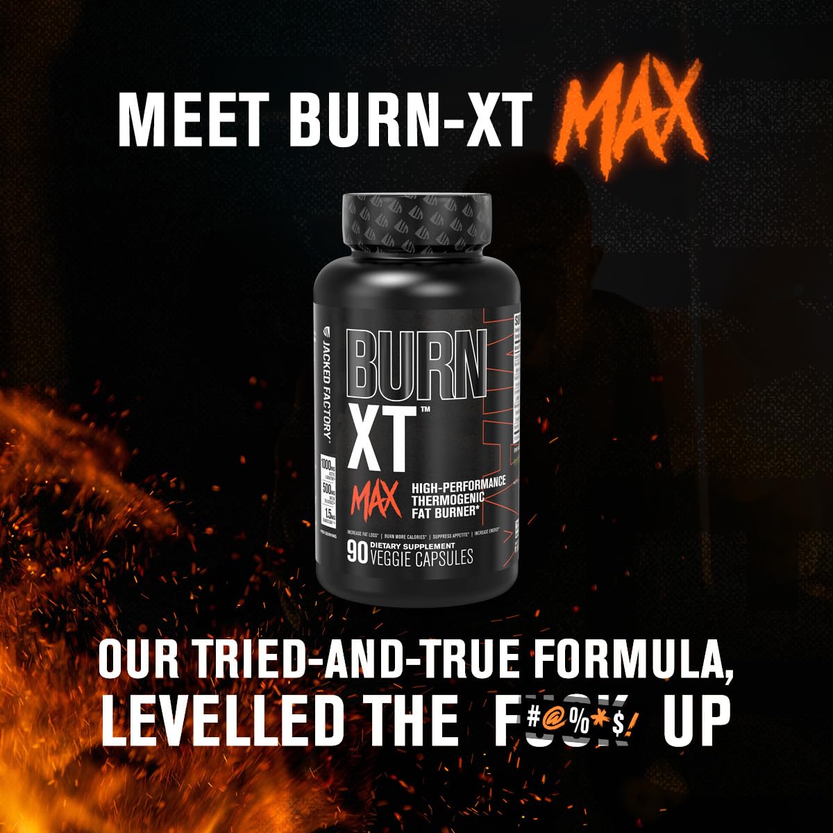 Jacked Factory Burn-XT Max Fat Burner 90 Capsules with measuring spoon