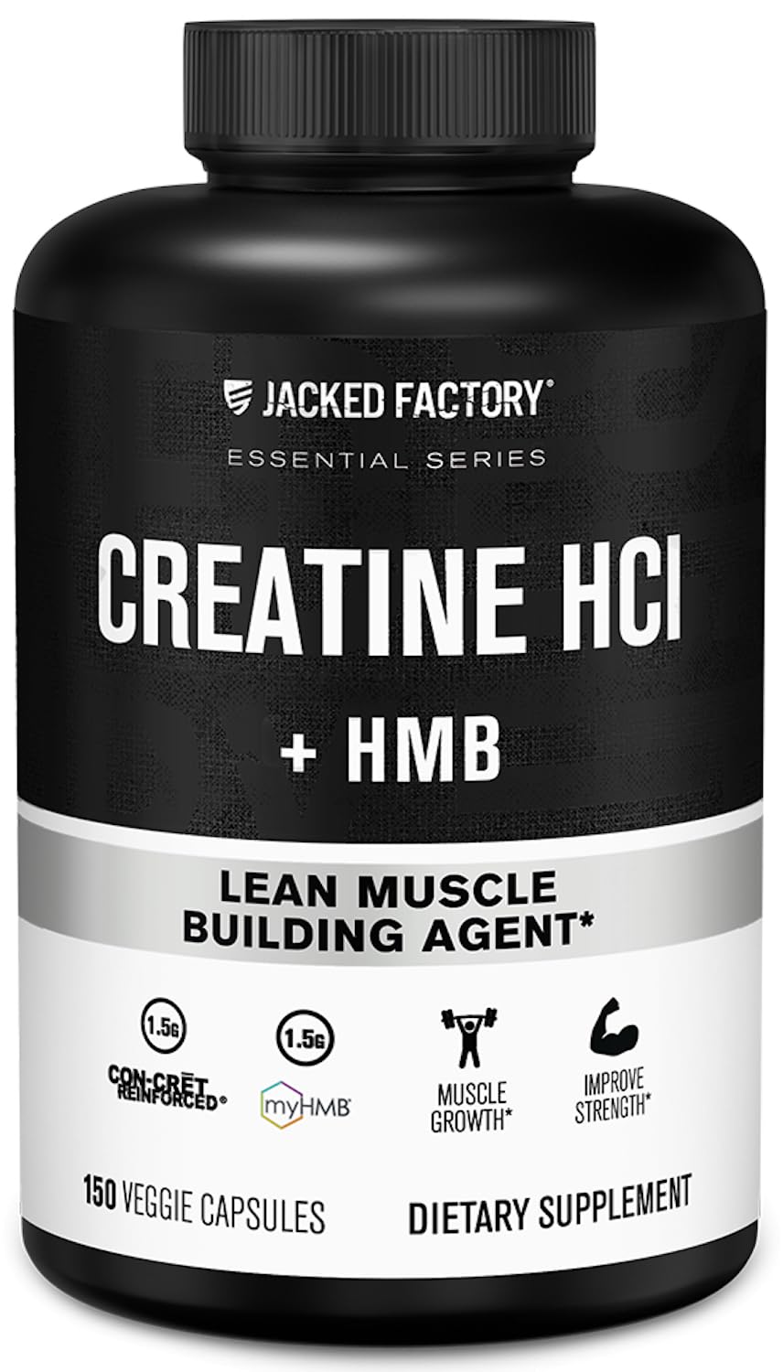 Jacked Factory Creatine HCL + HMB 1500mg Capsules front view