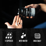 Jacked Factory Creatine HCL + HMB 1500mg Capsules on a fitness background