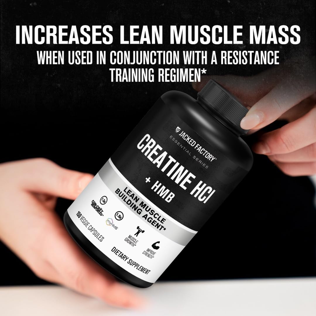 Jacked Factory Creatine HCL + HMB 1500mg Capsules with nutrition facts