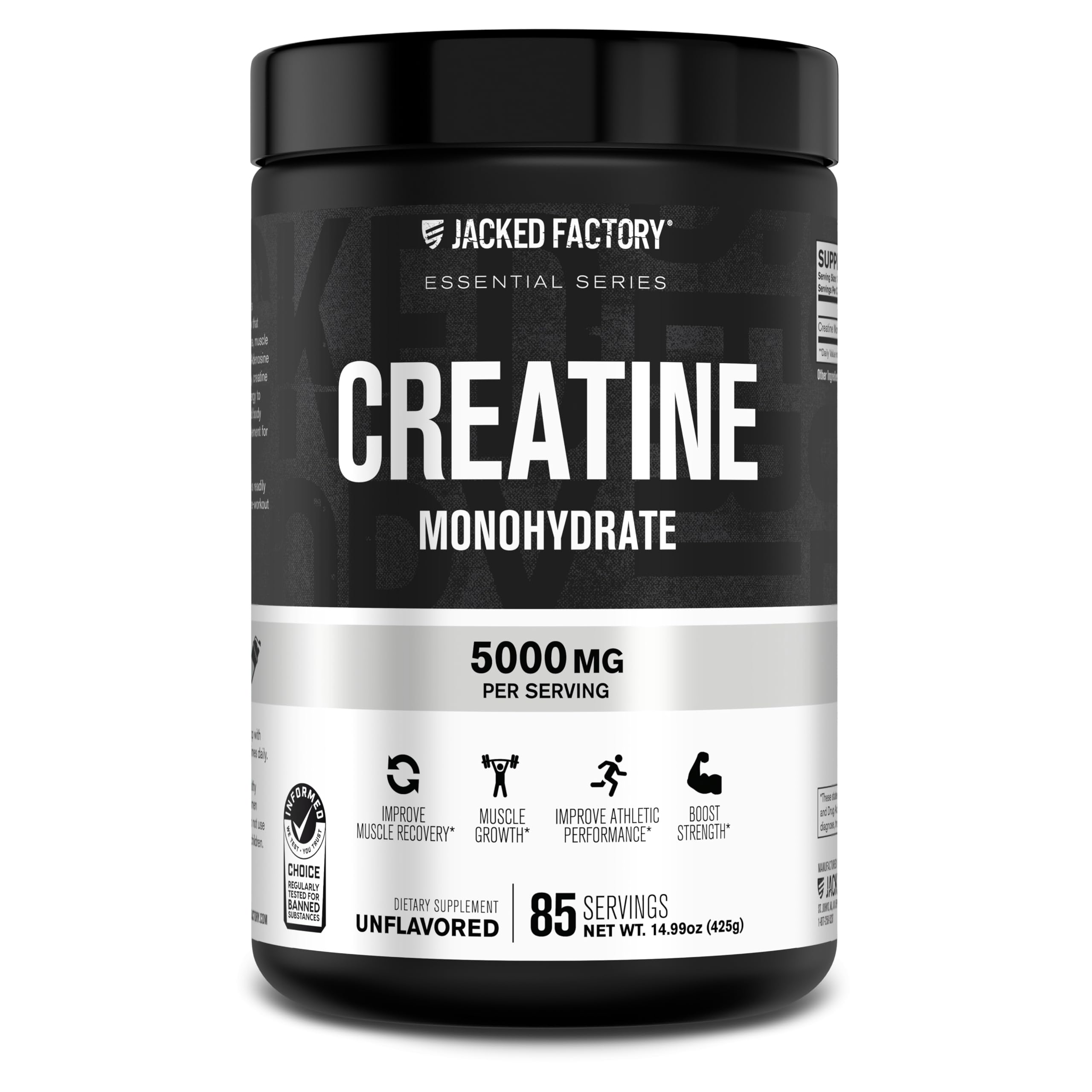 Jacked Factory Creatine Monohydrate Powder front view packaging