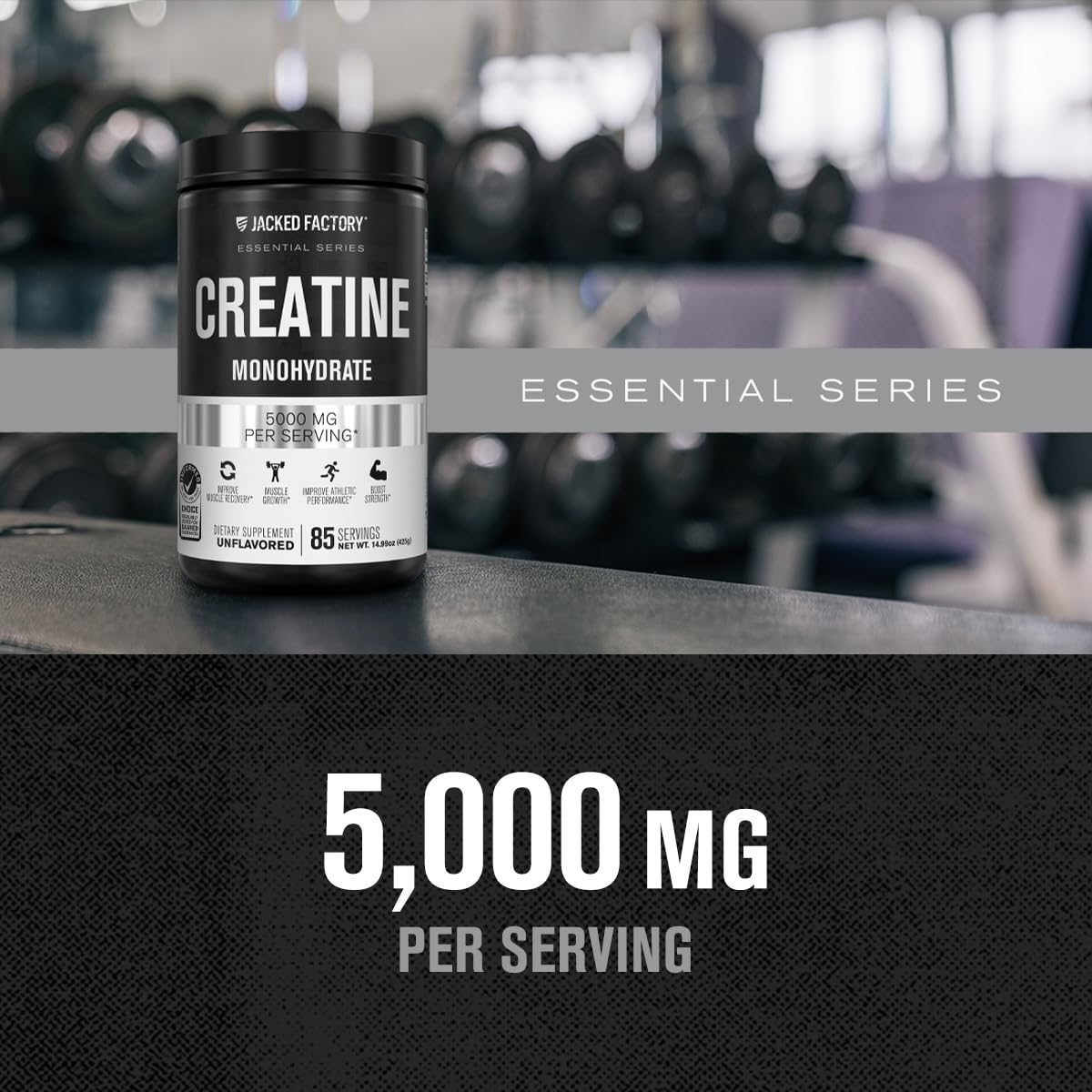 Jacked Factory Creatine Monohydrate Powder side view