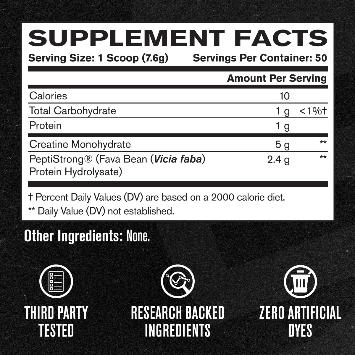 Jacked Factory Creatine + Peptides container with scoop