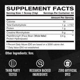 Jacked Factory Creatine + Peptides container with scoop