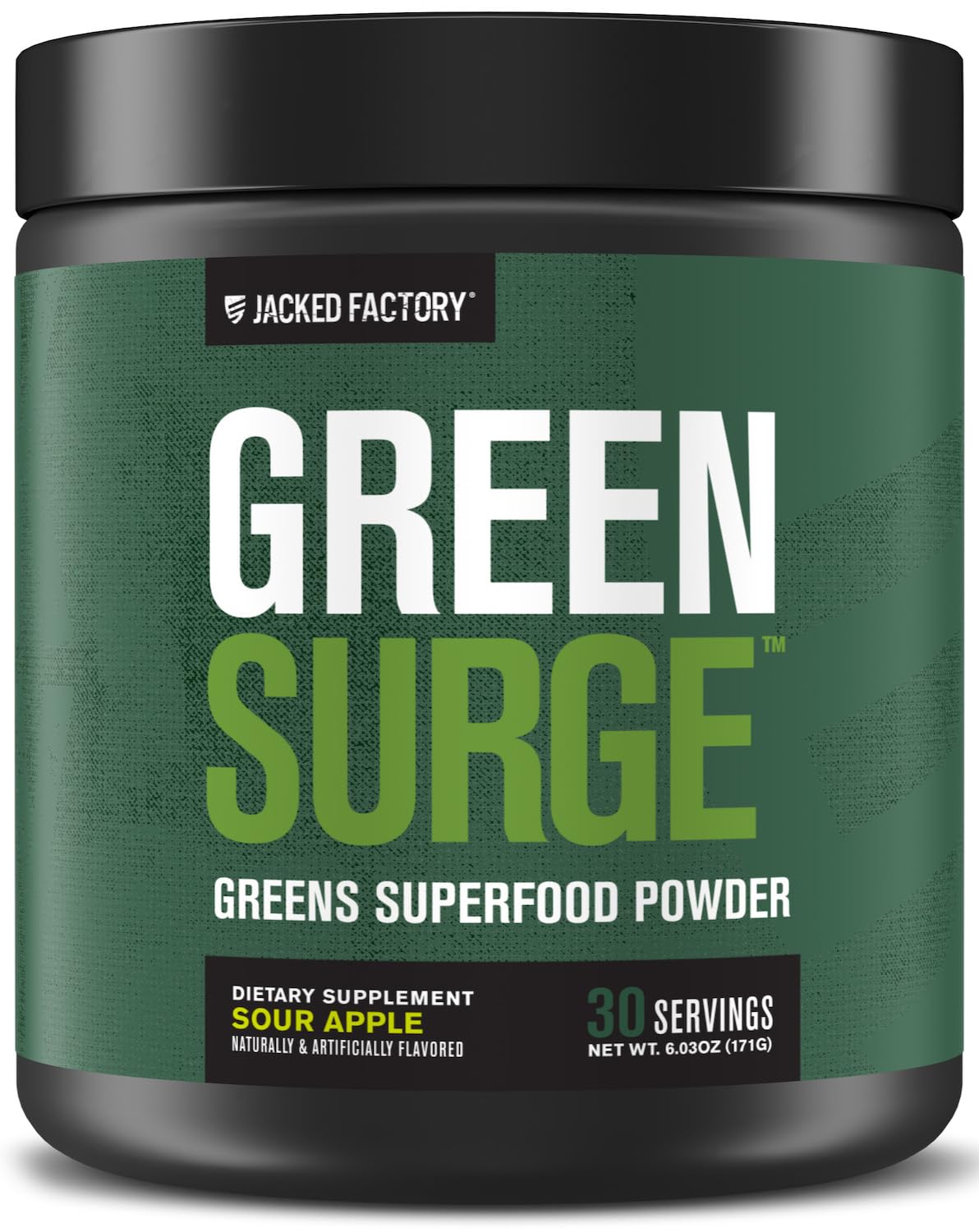 Jacked Factory Green Surge Spirulina Superfood Powder front view