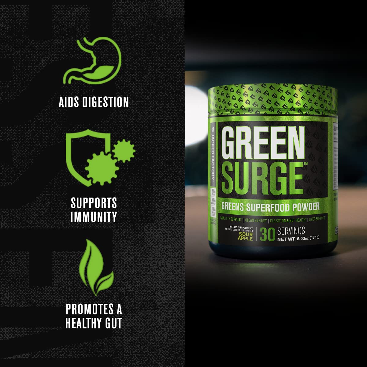 Jacked Factory Green Surge Spirulina Superfood Powder ingredients list