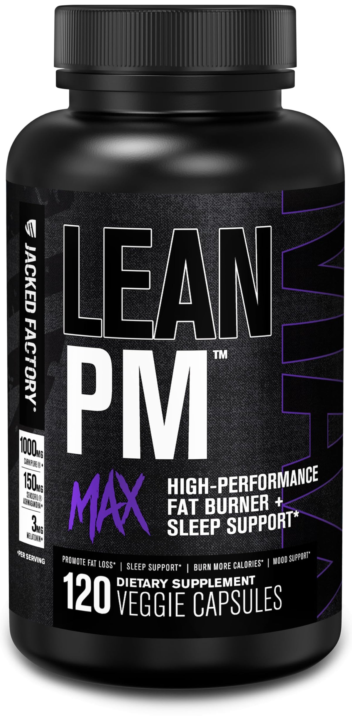 Jacked Factory Lean PM Max 120 Capsules front view