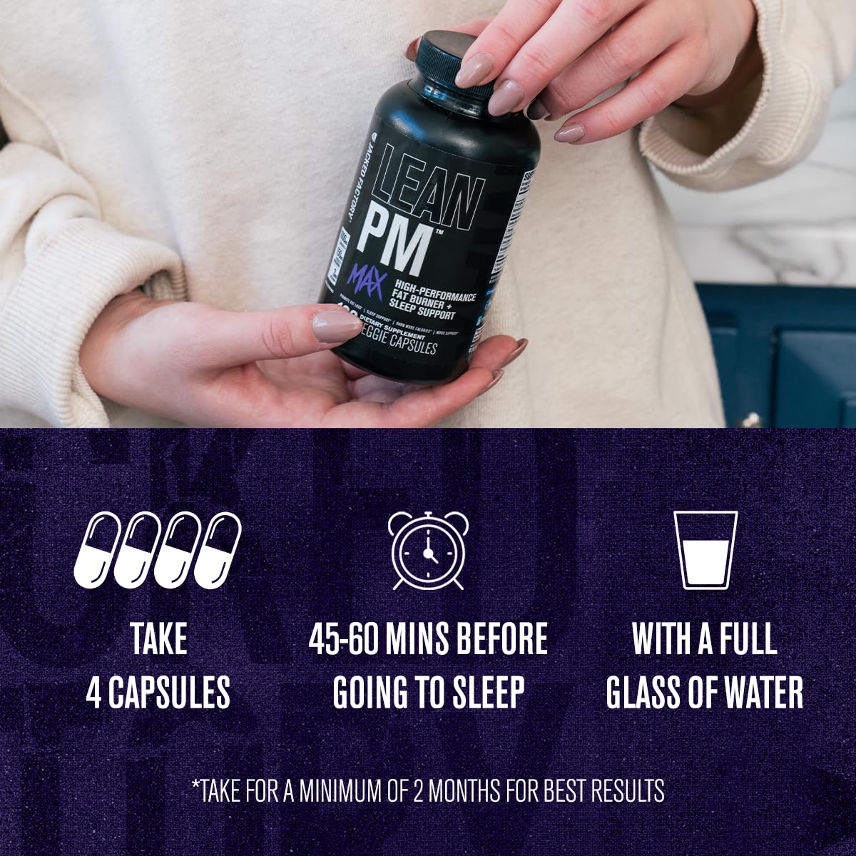 Jacked Factory Lean PM Max nutritional information label