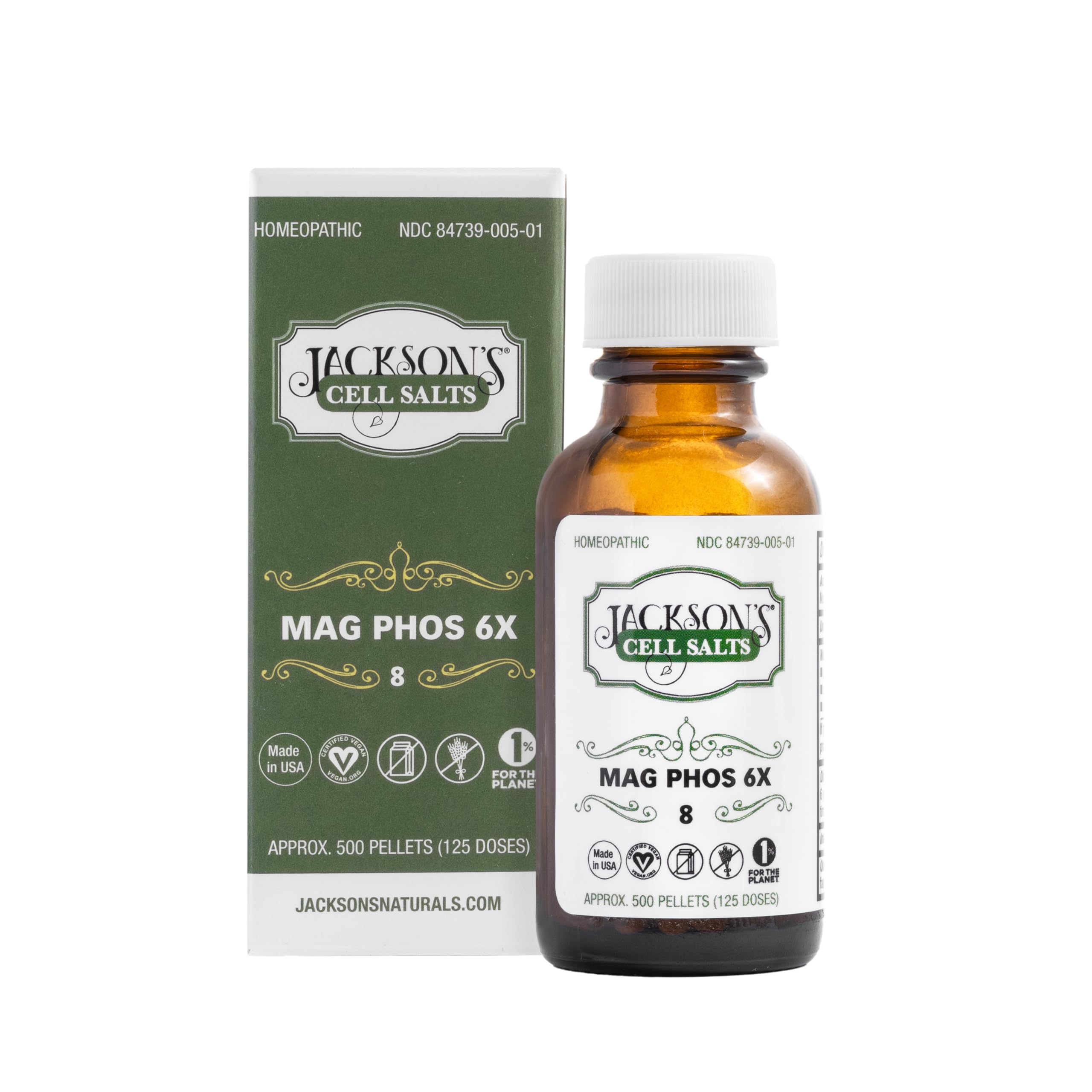 Jackson's Magnesium Cell Salt 500 pellets side view of packaging