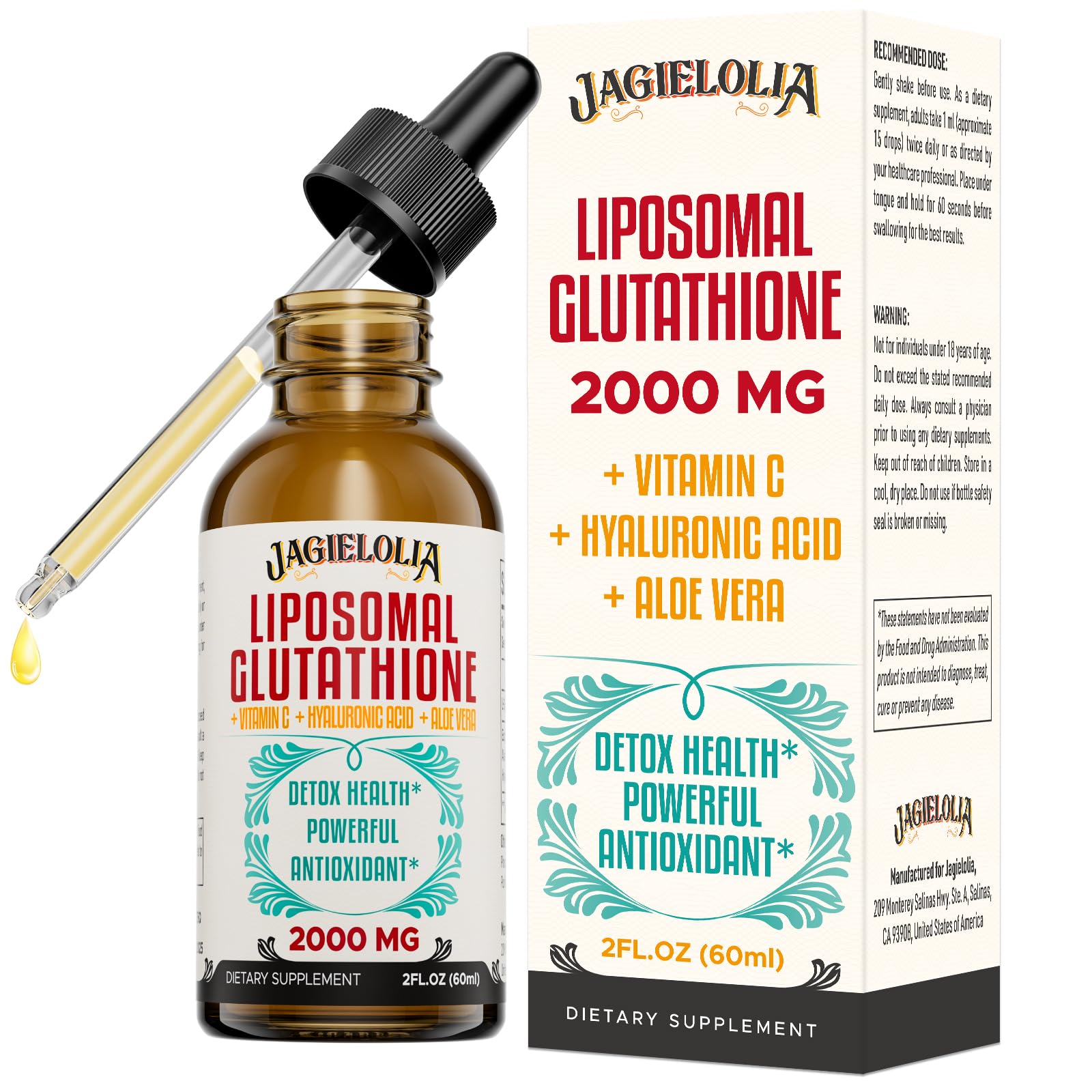 Jagielolia Liposomal Glutathione Liquid bottle front view