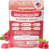 Jajehalo Magnesium Gummies bottle front view with raspberry flavour