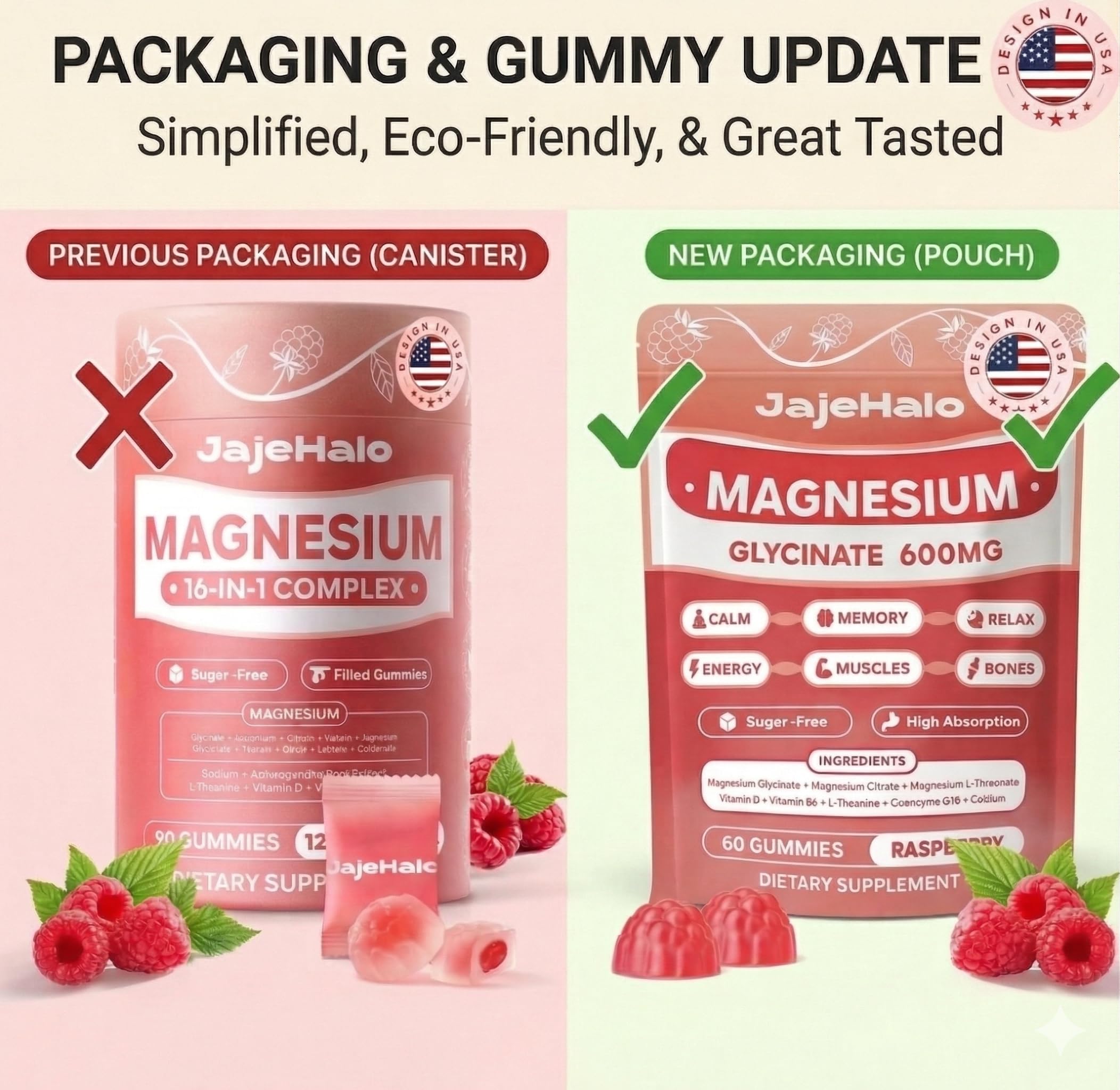 Jajehalo Magnesium Gummies nutritional information on the label