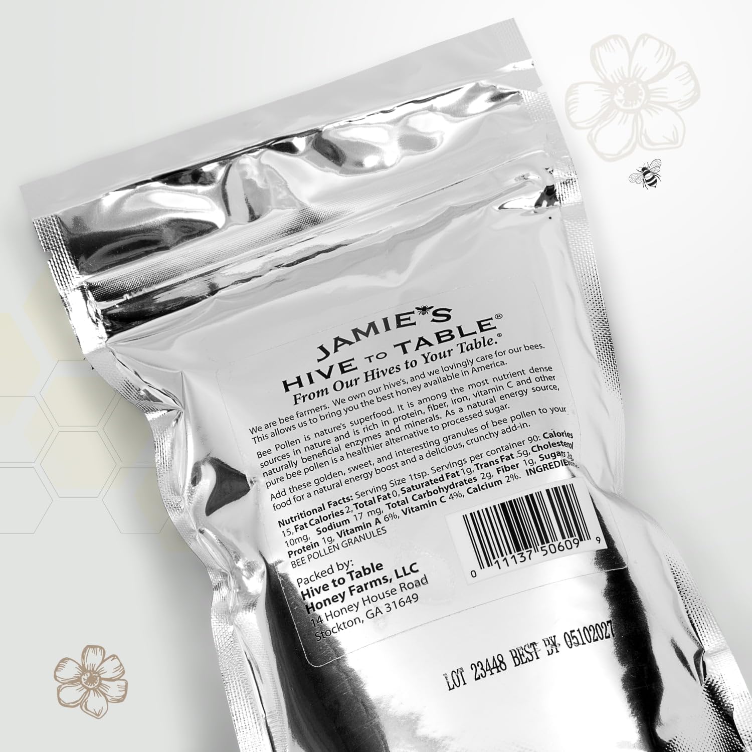 JAMIE'S HIVE TO TABLE Raw Bee Pollen 283g packaging