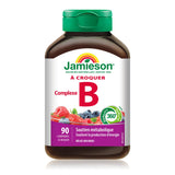 Jamieson B Complex Chewable Tablets mixed berry flavour close-up