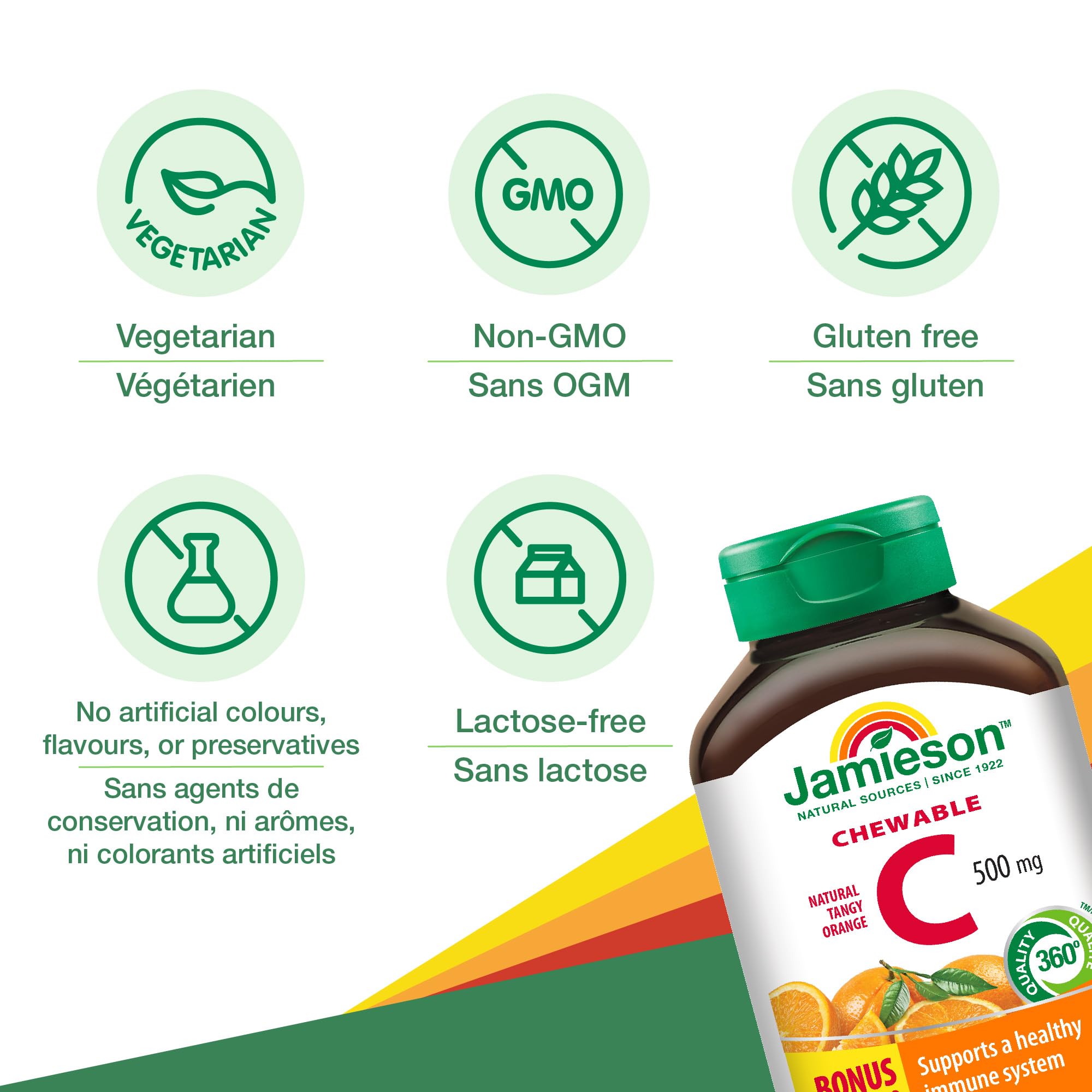 Jamieson Laboratories Chewable Vitamin C with natural orange flavour