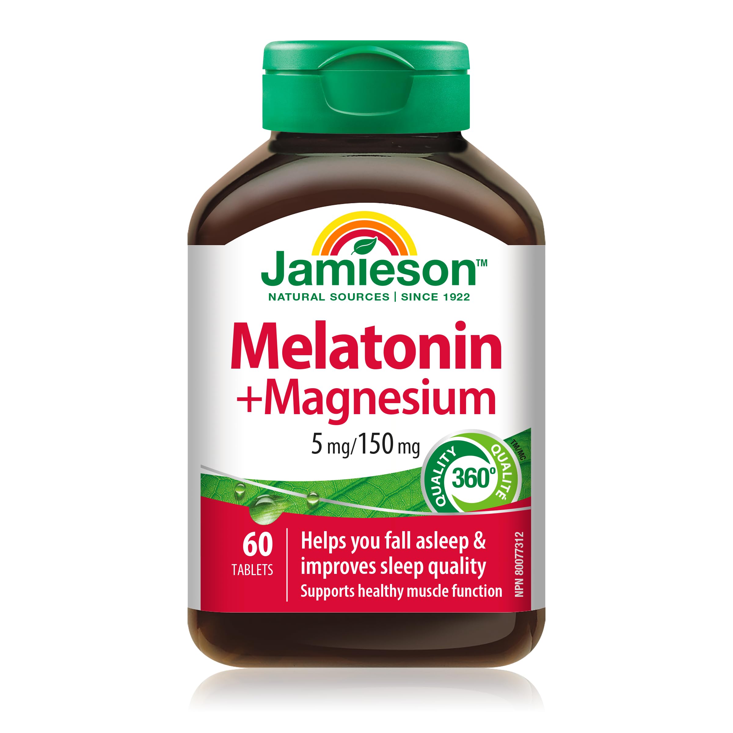 Jamieson Laboratories Melatonin with Magnesium 60 Tablets front view