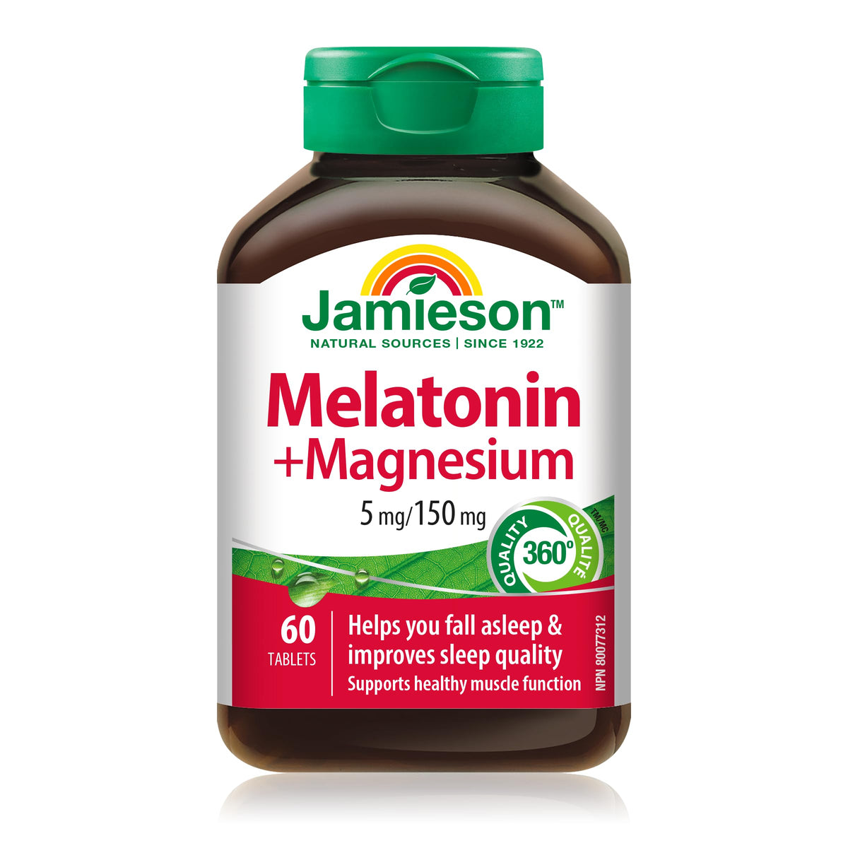 Jamieson Laboratories Melatonin with Magnesium 60 Tablets front view