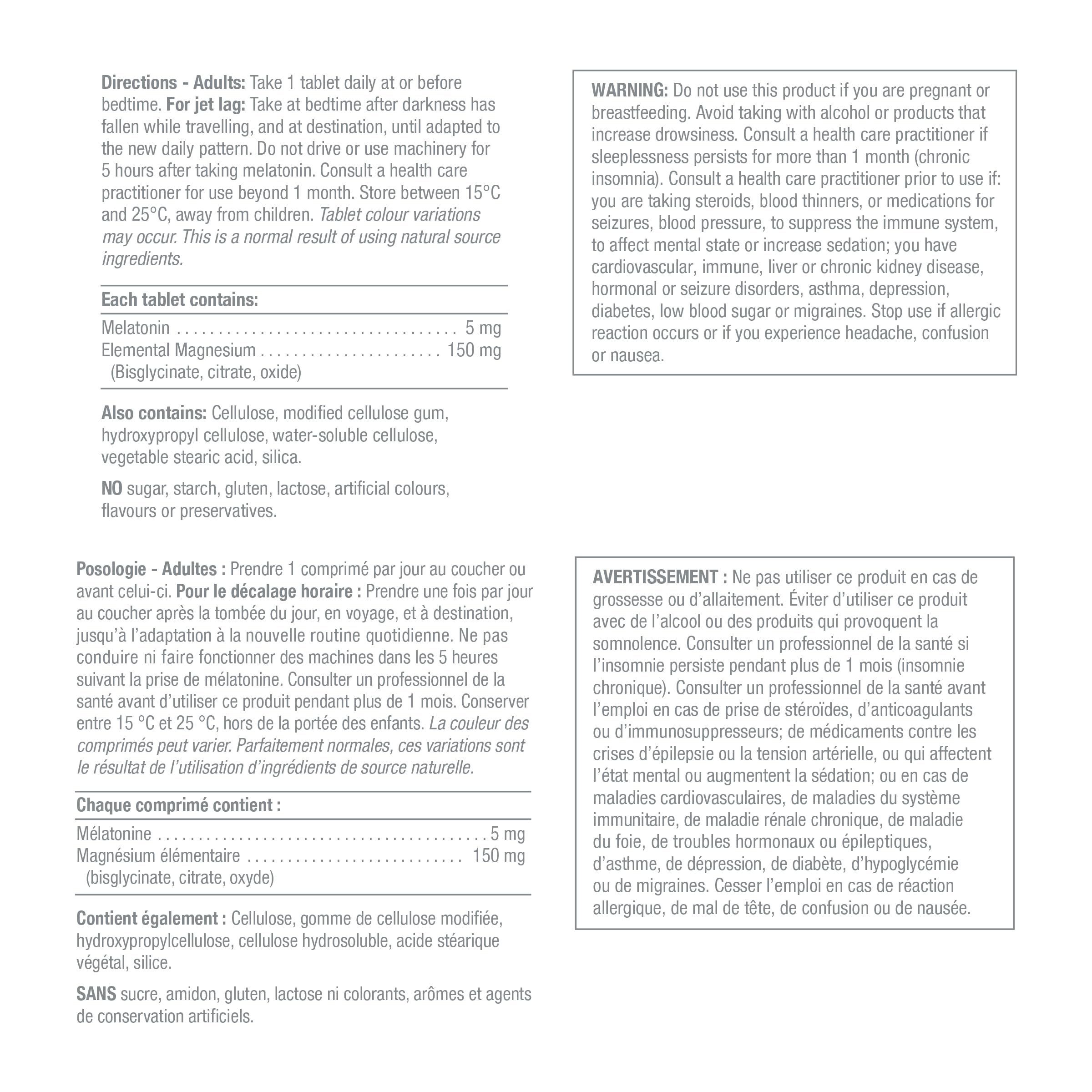 Jamieson Laboratories Melatonin with Magnesium bottle with label
