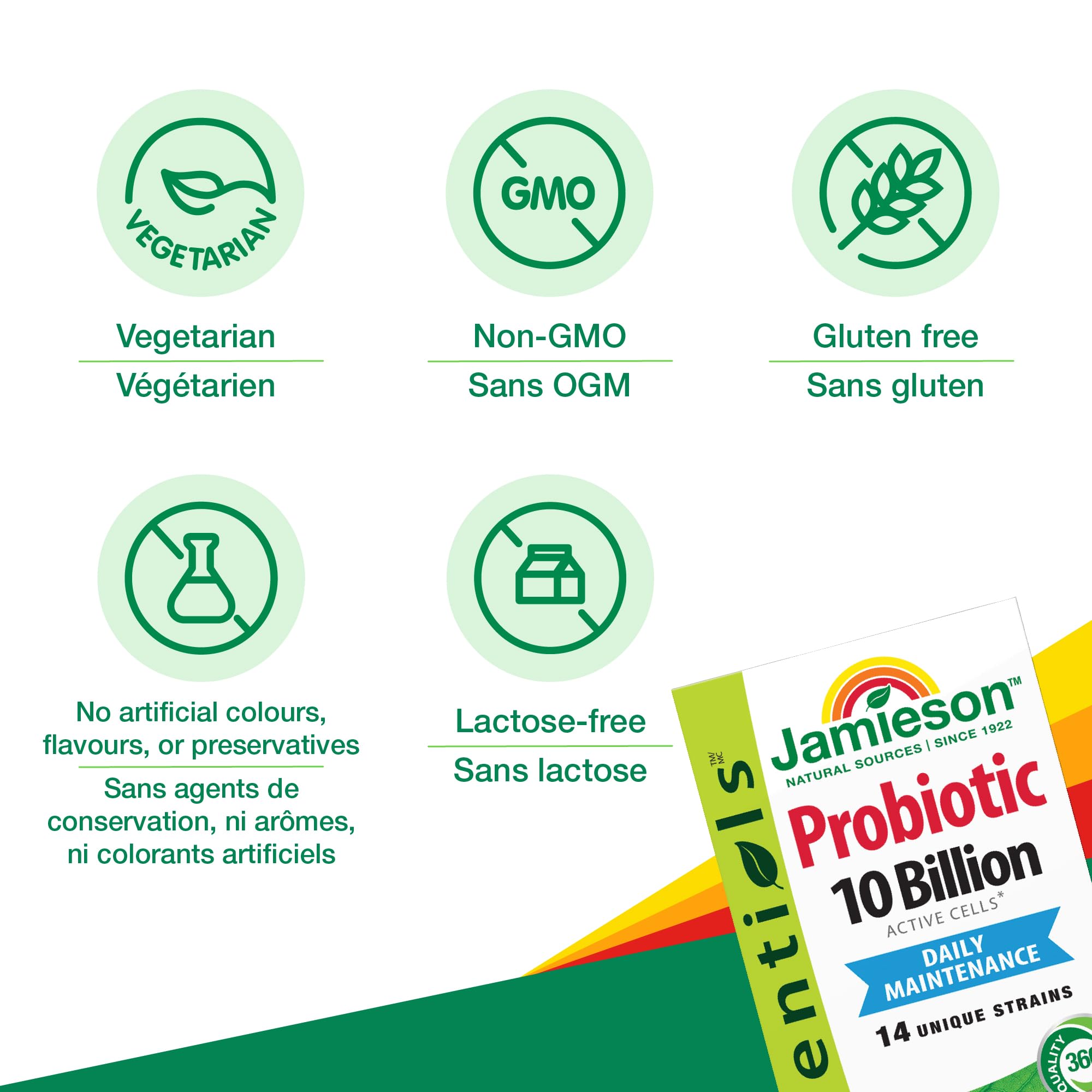 Jamieson Laboratories Probiotics 10 Billion Active Cells ingredients list