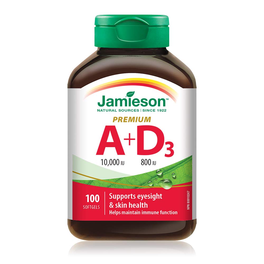 Jamieson Laboratories Vitamin A plus D3 supplement front view