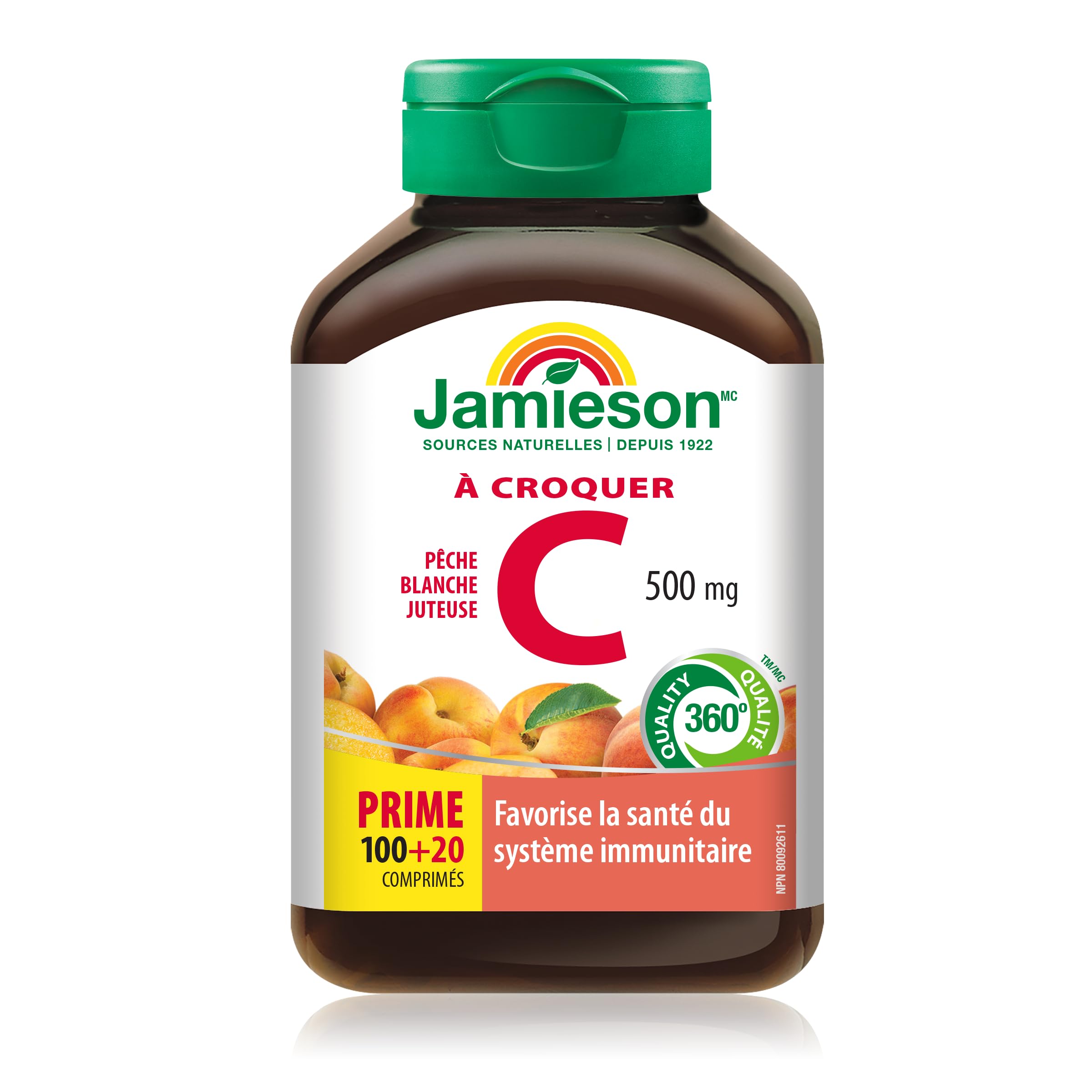 Jamieson Laboratories Vitamin C 160g supplement side view