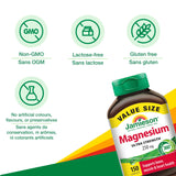 Jamieson Magnesium 250 mg caplets on a wooden surface