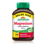 Jamieson Magnesium 250 mg supplement front view with caplets