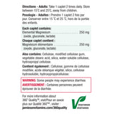 Jamieson Magnesium 250 mg supplement ingredients list on packaging