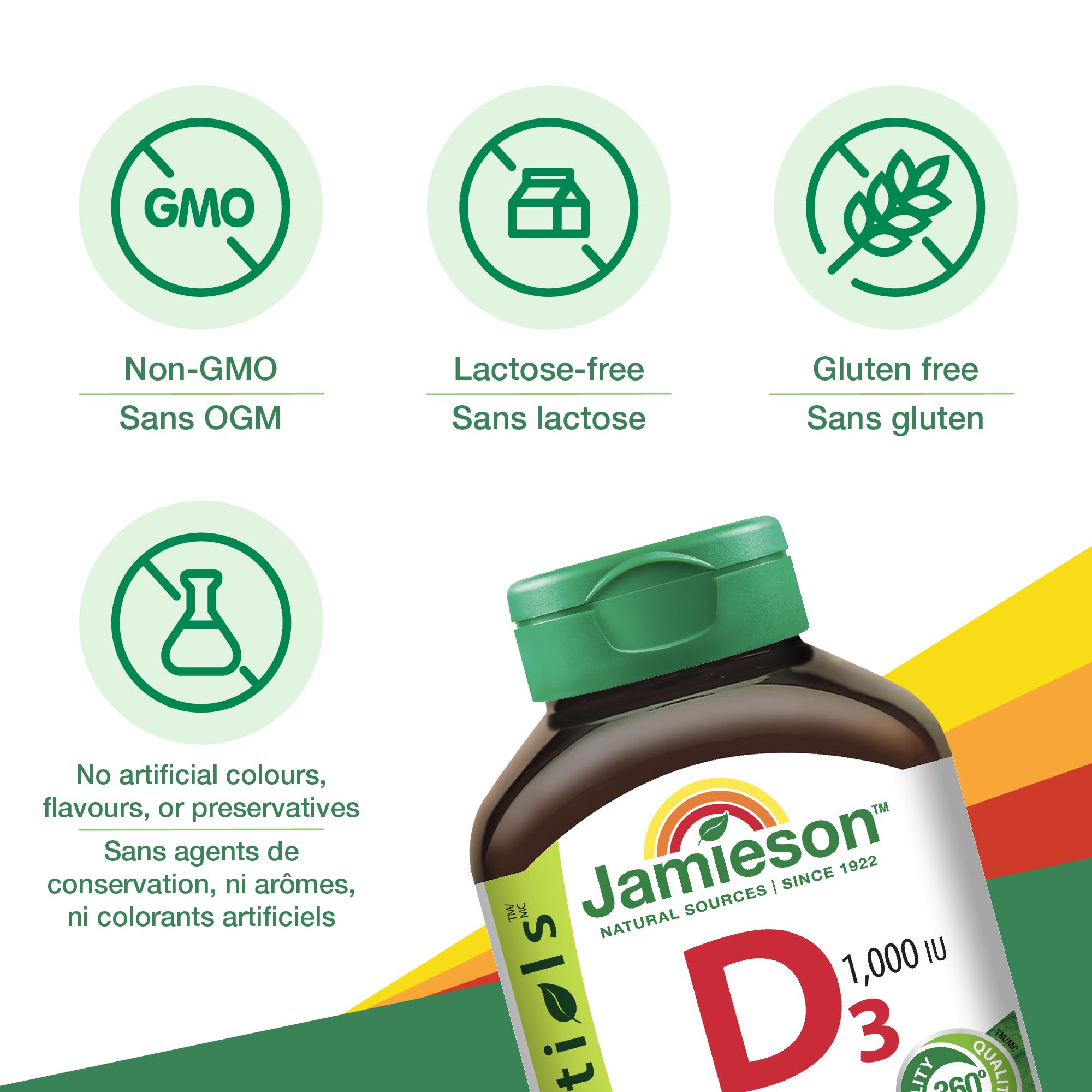 Jamieson Vitamin D3 1000 IU supplement ingredients list