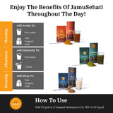JAMUSEHATI superfood sachets with ingredients displayed