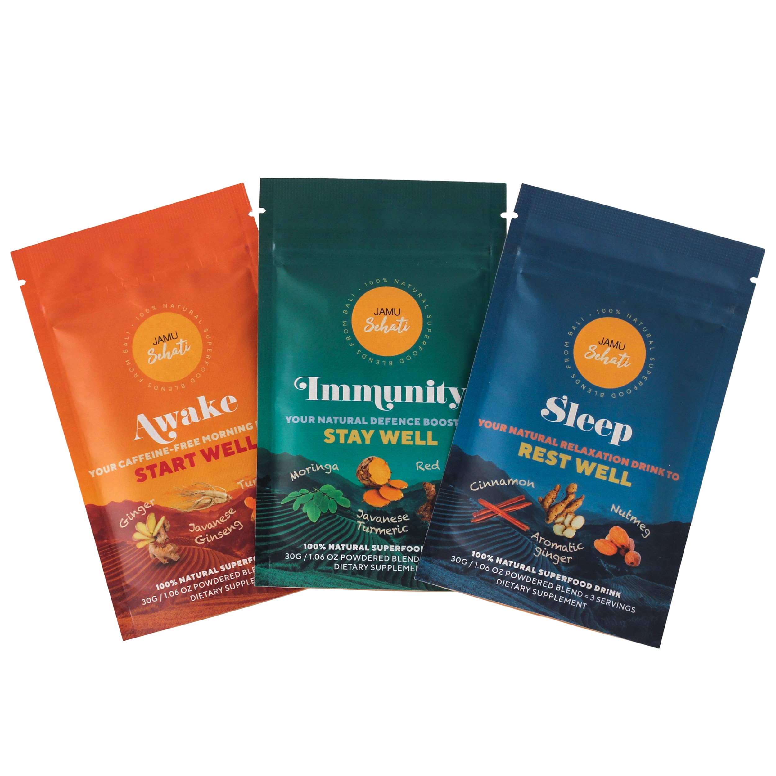 JAMUSEHATI Variety Pack superfoods sachets front view