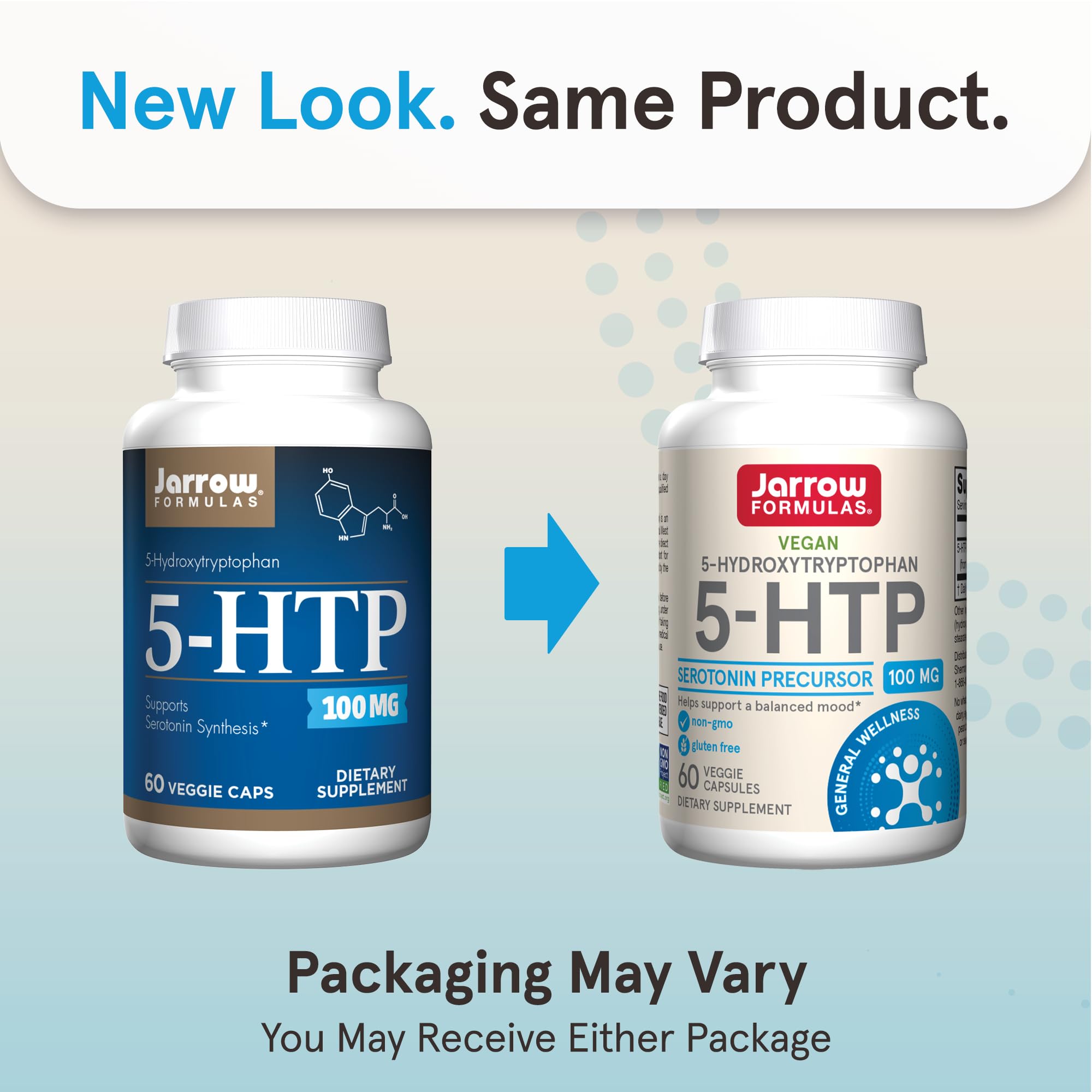 Jarrow Formulas 5-HTP supplement bottle side view