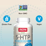 Jarrow Formulas 5-HTP supplement bottle with dosage information