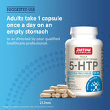 Jarrow Formulas 5-HTP supplement on a wooden table
