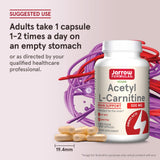 Jarrow Formulas Acetyl L-Carnitine 500mg veggie capsules back view