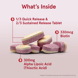 Jarrow Formulas Alpha Lipoic Sustain 300mg tablets on a white background