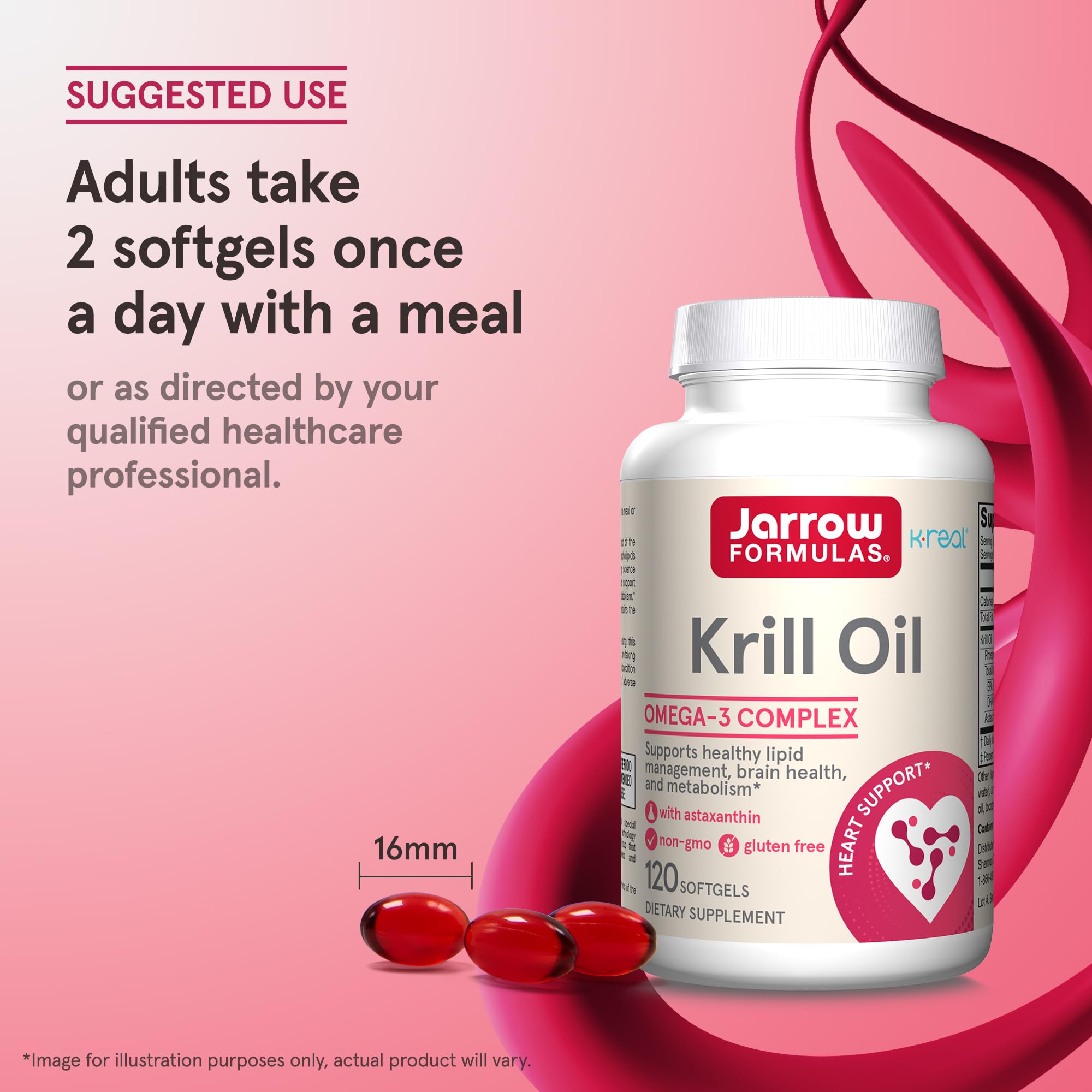 Jarrow Formulas Antarctic Krill Oil 1200mg softgels on a kitchen counter