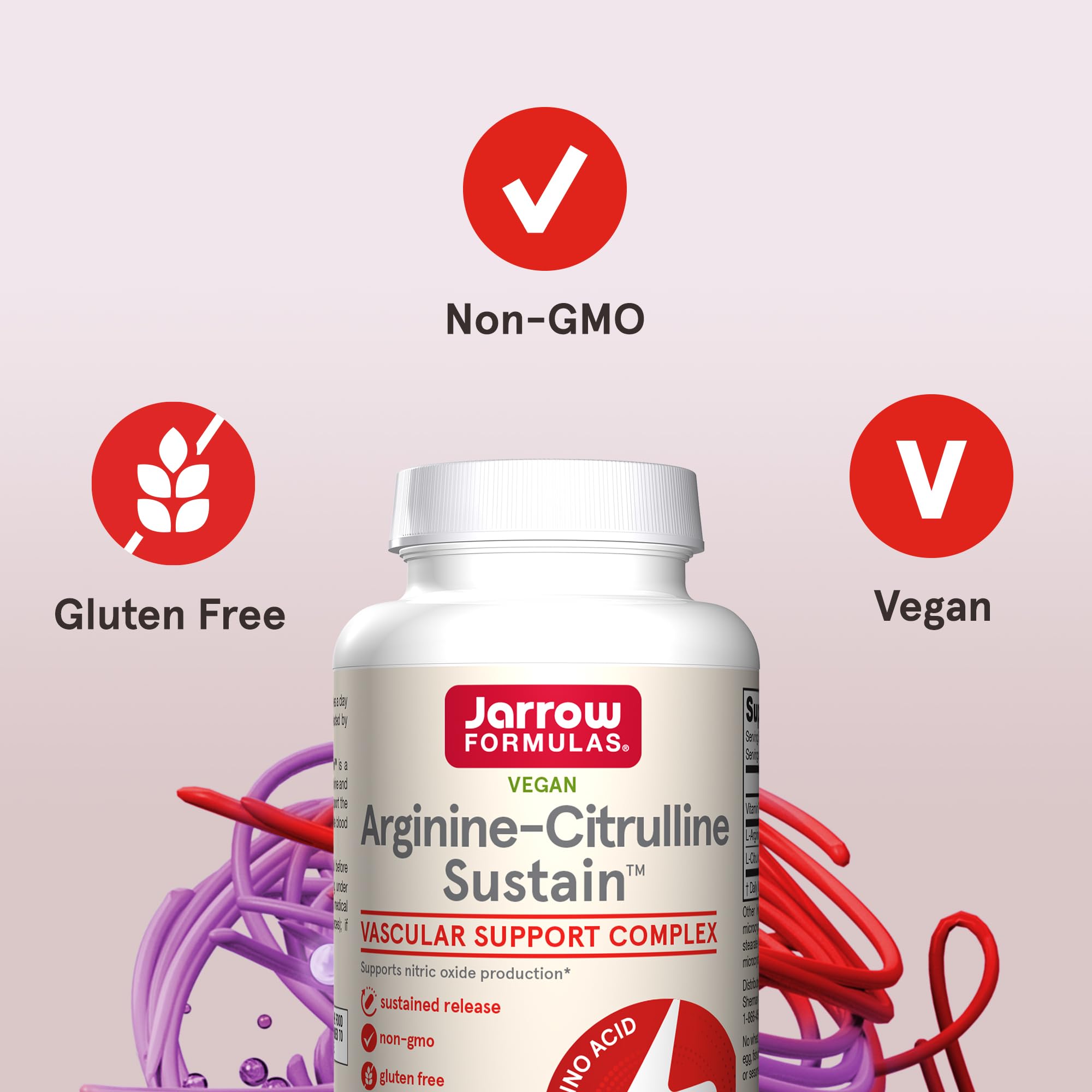Jarrow Formulas Arginine-Citrulline Sustain Tablets close-up of tablets