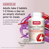 Jarrow Formulas Arginine-Citrulline Sustain Tablets with measuring spoon