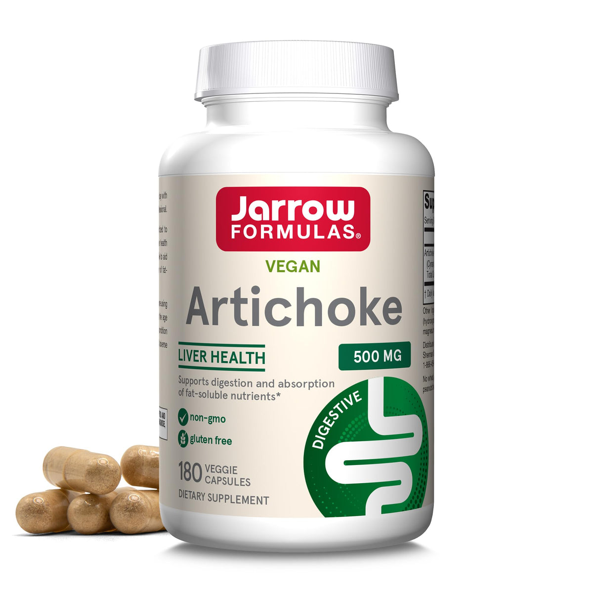 Jarrow Formulas Artichoke 500mg Veggie Capsules bottle front view