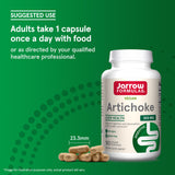 Jarrow Formulas Artichoke 500mg Veggie Capsules displayed with other supplements