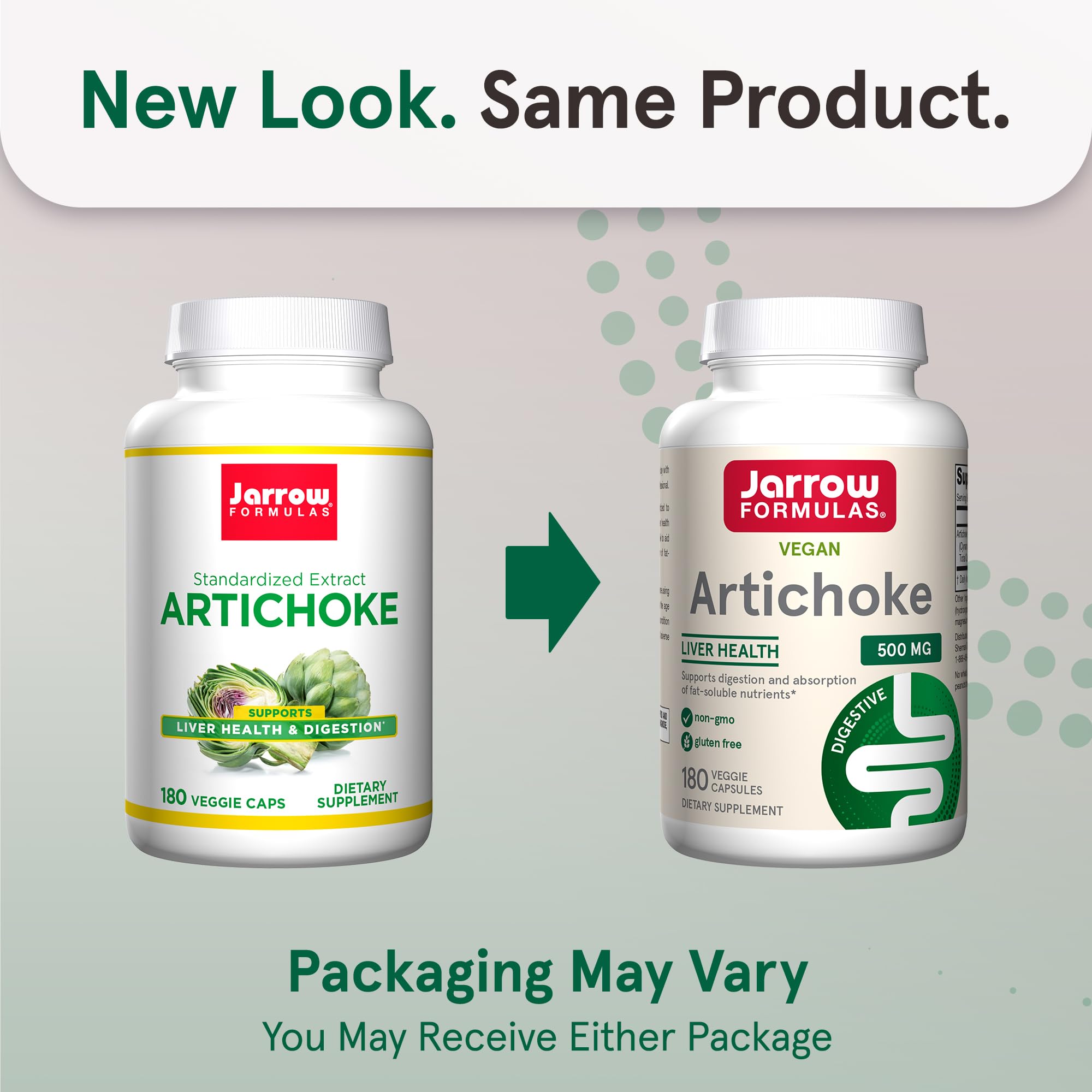 Jarrow Formulas Artichoke 500mg Veggie Capsules side view